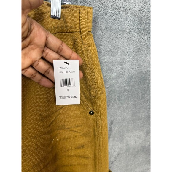 PRPS Men's 38 Rigid Carpenter Pants Light Brown NWT Paint Splatter Button Fly N - Picture 8 of 16